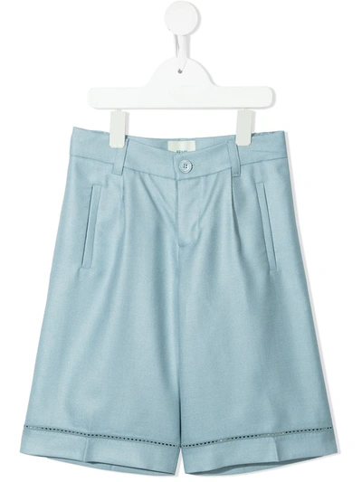 Fendi Kids' Knee-length Silk Shorts In Blue