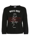 RED VALENTINO ROSE EMBROIDERY WOOL JUMPER