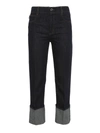 LOVE MOSCHINO STRAIGHT LEG JEANS WITH MAXI CUFFS