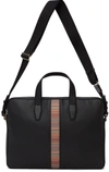 PAUL SMITH BLACK SIGNATURE STRIPE FOLIO BRIEFCASE