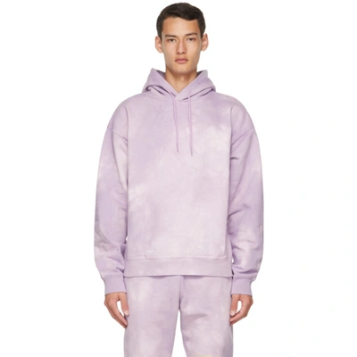 Martine Rose Logo-print Tie-dye Cotton Hooded Sweatshirt In Pink,purple