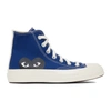 COMME DES GARÇONS PLAY BLUE CONVERSE EDITION HALF HEART CHUCK 70 HIGH trainers