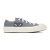 COMME DES GARÇONS PLAY GREY CONVERSE EDITION HALF HEART CHUCK 70 LOW SNEAKERS