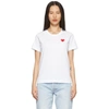 Comme Des Garçons Play Heart-logo Patch Cotton T-shirt In White