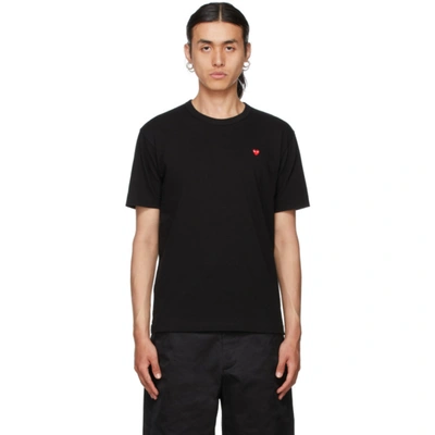 Comme Des Garçons Play Small Heart Patch T-shirt Black Cotton T-shirt With Small Heart Patch