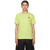 Comme Des Garçons Play Heart Patch T-shirt Acid Green Cotton T-shirt With Big Heart Patch In 2 Green