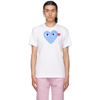 COMME DES GARÇONS PLAY WHITE & BLUE BIG HEART T-SHIRT