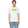 COMME DES GARÇONS PLAY WHITE & GREEN BIG HEART T-SHIRT