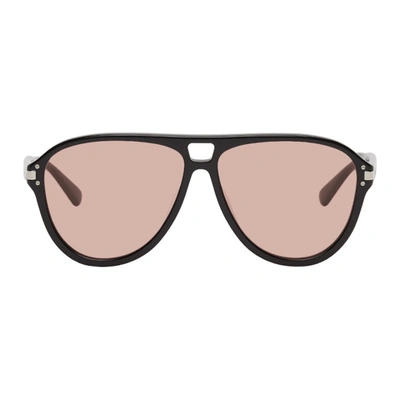 Amiri Black & Pink Logo Aviator Sunglasses