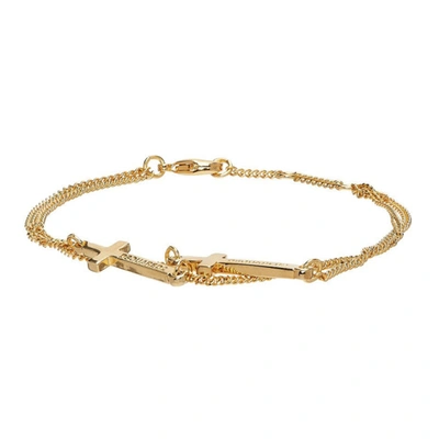 Dsquared2 Gold Double Cross Bracelet In F193