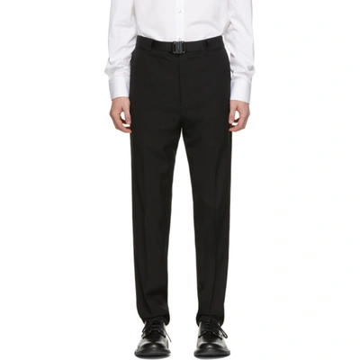 Givenchy Belted Wool Tailored Trousers In Blue