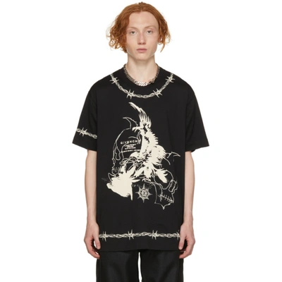 Givenchy Mens Black Tattoo-print Cotton-jersey T-shirt Xs