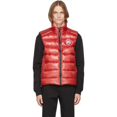 Canada Goose Crofton Water Resistant Packable Quilted 750-fill-power Down Vest In Red