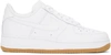 Nike White Gum Air Force 1 '07 Sneakers In White/white/gum Light Brown