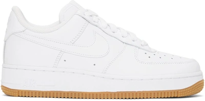 Nike White Gum Air Force 1 '07 Sneakers In White/white/gum Light Brown