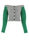 Alexander Mcqueen Two-tone Cable-knit Wool And Cashmere-blend Cardigan In Multicolor