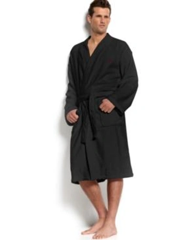 Polo Ralph Lauren Polar Fleece Plush Robe In Black