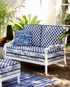 Mackenzie-childs Indigo Villa Outdoor Settee