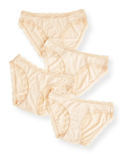 Stripe & Stare 4-pack Brief Knickers In Nude