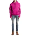 Saint Laurent Men's Rive Gauche Pullover Hoodie In Fuxia/blk