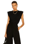 Frame Le High Rise Muscle Tee Noir In Noir