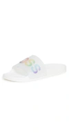 Hugo Boss White & Multicolor Bay Slides