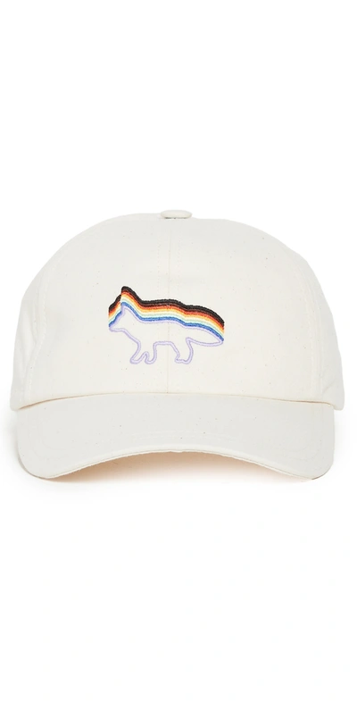 Maison Kitsuné X Trevor Project Rainbow Fox Embroidered Cap In Neutrals