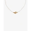 BY NOUCK WOMENS WHITE BEADED 16CT YELLOW GOLD-PLATED BRASS AND PEARL CHOKER NECKLACE,R03780113