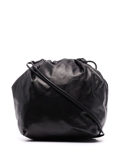Jil Sander Medium-sized Leather Clutch Bag In Schwarz