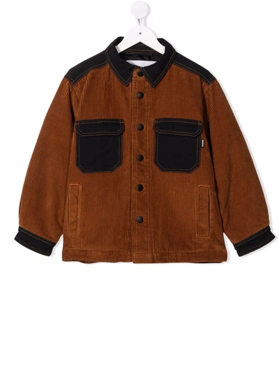Molo Kids' Corduroy Long-sleeve Jacket In Brown