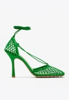 Bottega Veneta Lace-up Leather-trimmed Mesh Pumps In Green