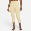 Nike Yoga Luxe Women's High-waisted Jacquard Capri Leggings In Pale Vanilla,coconut Milk