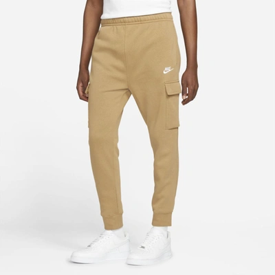 Nike Sportswear Club Fleece Men's Cargo Pants In Dark Driftwood,dark Driftwood,white