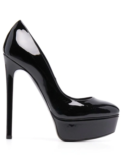 Casadei Black Patent Leather Stiletto Pumps In Nero