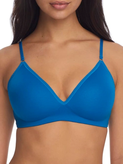 On Gossamer Next To Nothing Micro Wire-free T-shirt Bra In Blue Sapphire