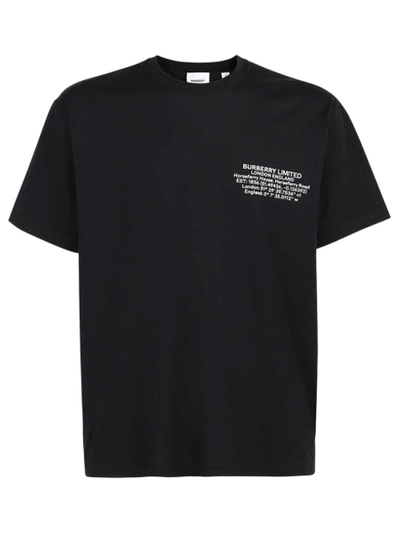 Burberry Black Oversized Location Print T-shirt