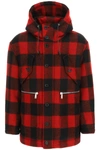 Dsquared2 Checked Single-breasted Coat In Red,black