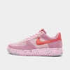 Nike Pink Flyknit Air Force 1 Crater Sneakers In Pink Glaze/pink Oxford/pink Foam