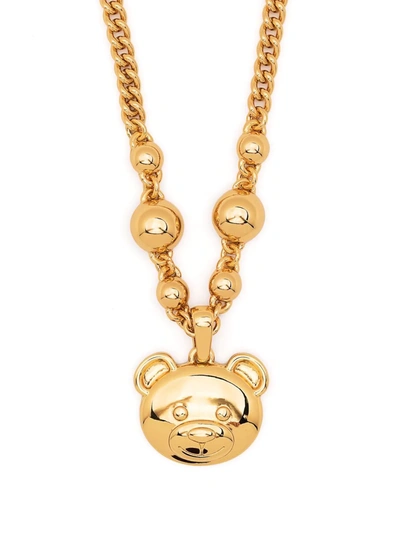 Moschino Teddy Bear 吊饰项链 In Gold