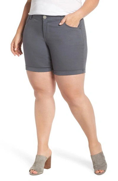 Wit & Wisdom Ab-solution Stretch Cotton Shorts In Shadow