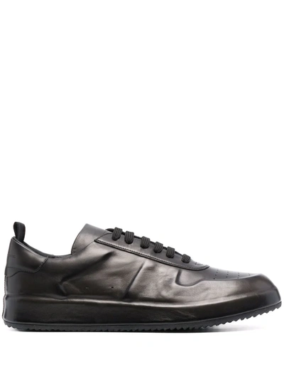 Officine Creative Logo-debossed Low-top Leather Sneakers In Black