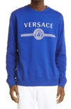 Versace Medusa Logo Sweatshirt In Blue
