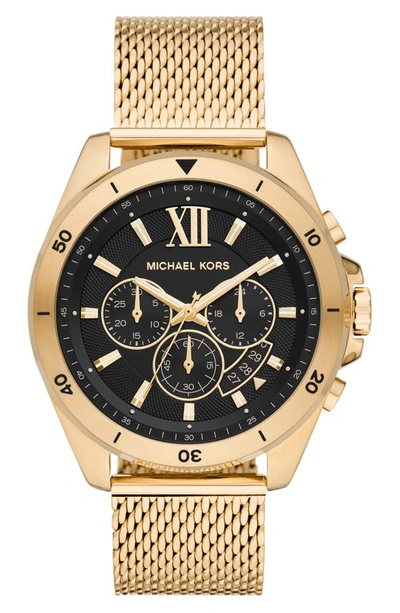 Michael Michael Kors Brecken Chronograph Mesh Strap Watch, 45mm In Gold