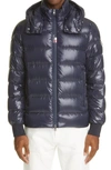 Moncler Cuvellier Water Resistant Down Puffer Jacket In Navy