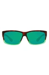 Costa Del Mar 60mm Rectangle Sunglasses In Tortoise Green