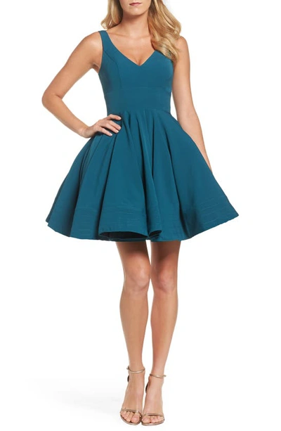 Mac Duggal Fit & Flare Cocktail Dress In Teal