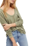 Free People Betty Long Sleeve Top In Faded Military