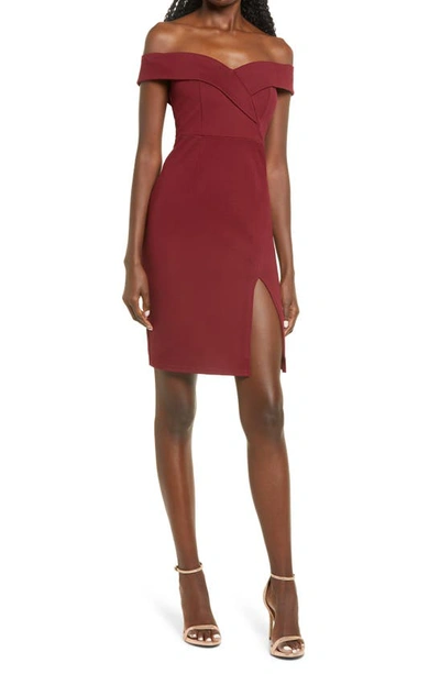 lulus classic glam off the shoulder dress Lulus Classic Glam Off The Shoulder Dress In Burgundy