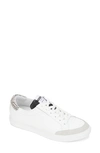 Kenneth Cole New York Kam Guard Eo Sneaker In White/ Black/ Grey Calf Hair