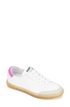 Kenneth Cole New York Women's Kam Guard Eo Lace-up Sneakers Women's Shoes In White/neon Pink